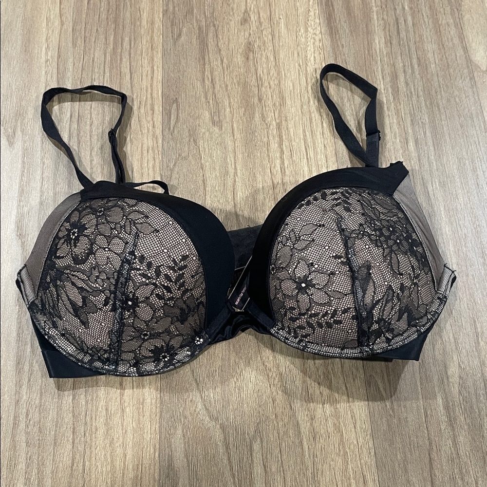 Victoria's Secret Black Floral Lace Bra